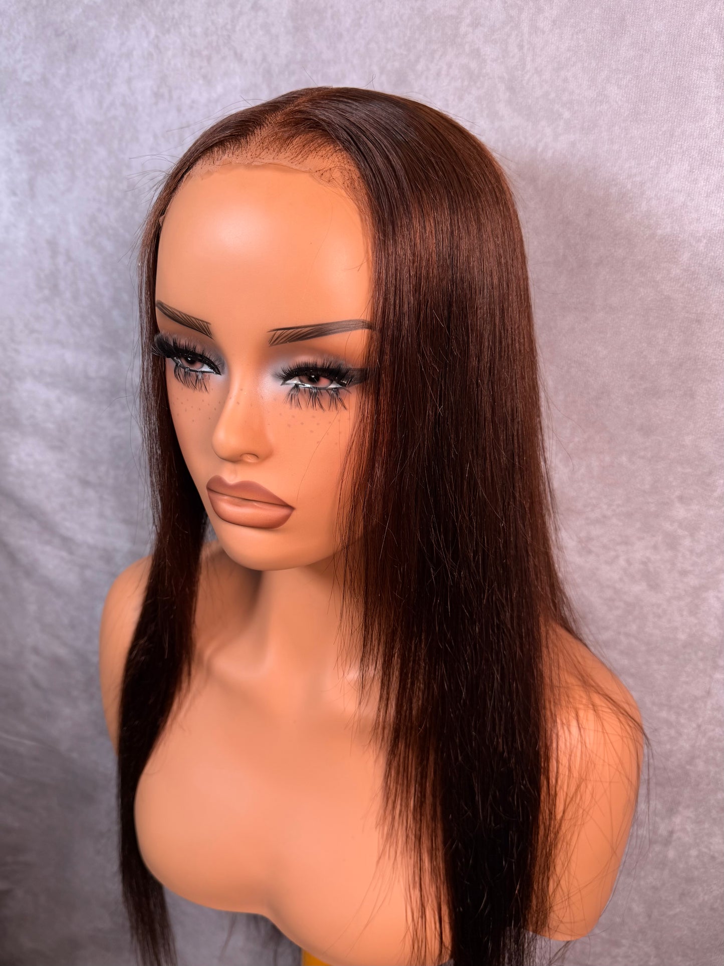 Unit #001 Chestnut Straight 26” 13x6 Middle Part HD Lace Glueless