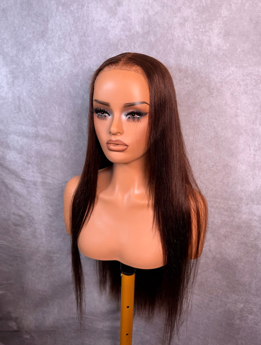 Unit #001 Chestnut Straight 26” 13x6 Middle Part HD Lace Glueless