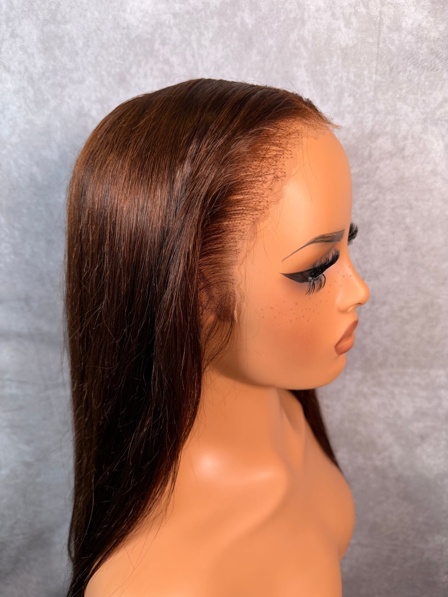 Unit #001 Chestnut Straight 26” 13x6 Middle Part HD Lace Glueless